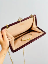 Load image into Gallery viewer, Vintage burgundy leather clutch/crossbody bag
