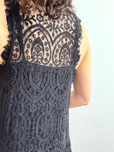 Mini black lace dress