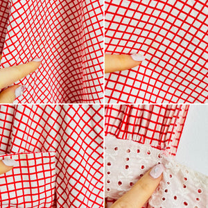 Vintage 1940s red gingham day dress