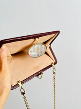 Load image into Gallery viewer, Vintage burgundy leather clutch/crossbody bag
