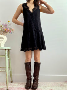 Mini black lace dress