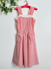 Load image into Gallery viewer, Vintage 1940s red gingham day dress
