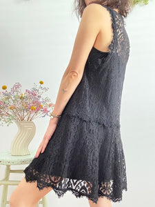 Mini black lace dress