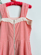 Load image into Gallery viewer, Vintage 1940s red gingham day dress
