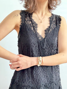 Mini black lace dress