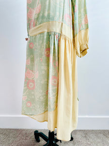 Vintage 1920s Pastel Silk Flapper Dress