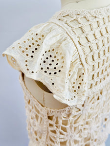 Vintage White Crochet Lace Top