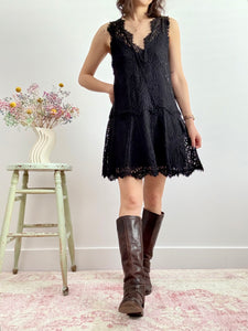 Mini black lace dress