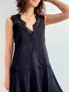 Mini black lace dress