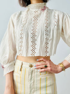 Antique Edwardian Eyelet Lace Top