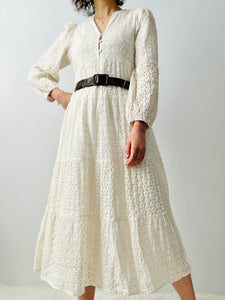 Vintage white eyelet maxi dress