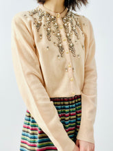 Load image into Gallery viewer, Vintage 1940s beaded cashmere cardigan
