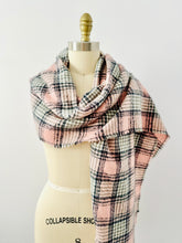 Load image into Gallery viewer, Pastel pink plaid scarf
