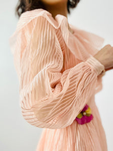 Vintage pink 1950s sheer organza dress