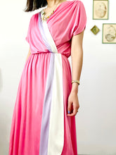 Load image into Gallery viewer, Reserved…Vintage 1970s pastel pink color-block dress
