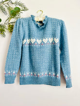 Load image into Gallery viewer, Vintage pastel blue HEART sweater
