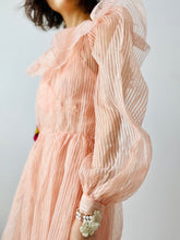 Load image into Gallery viewer, Vintage pink 1950s sheer organza dress
