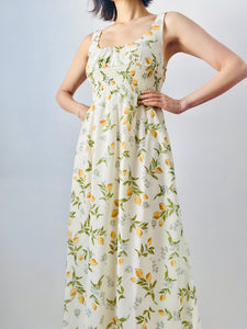 Lemon print floral dress