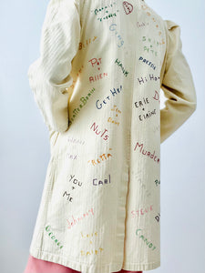 Vintage 1930s autographs embroidered jacket