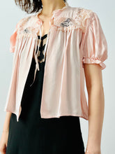 Load image into Gallery viewer, Vintage 1930s pink lace bed jacket
