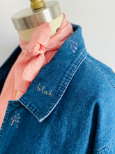 Load image into Gallery viewer, Vintage 1970s blue denim with novelty embroidery
