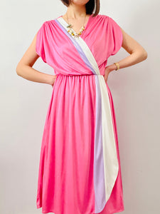 Reserved…Vintage 1970s pastel pink color-block dress