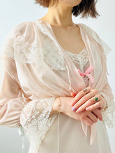 Load image into Gallery viewer, Vintage pastel pink bed jacket lingerie top
