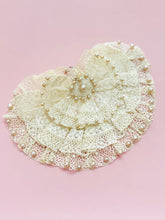 Load image into Gallery viewer, Vintage 1930s pearls beaded lace bow
