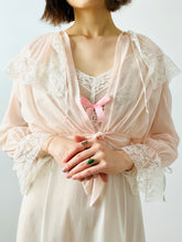 Load image into Gallery viewer, Vintage pastel pink bed jacket lingerie top
