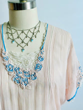 Load image into Gallery viewer, Vintage style silver chain bib necklace
