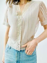 Load image into Gallery viewer, Vintage 1940s semi sheer pleated top
