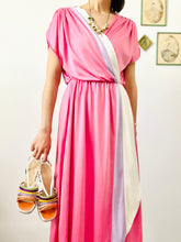 Load image into Gallery viewer, Reserved…Vintage 1970s pastel pink color-block dress
