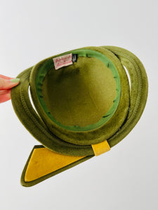 Vintage 1940s olive green hat