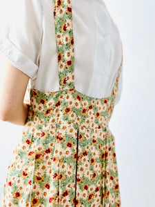 Vintage daisy floral overall dress