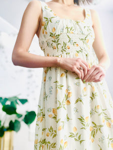 Lemon print floral dress