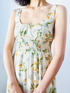 Lemon print floral dress