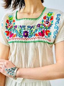 Vintage Embroidered Top/ Peasant Blouse