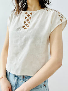 Vintage white cotton top