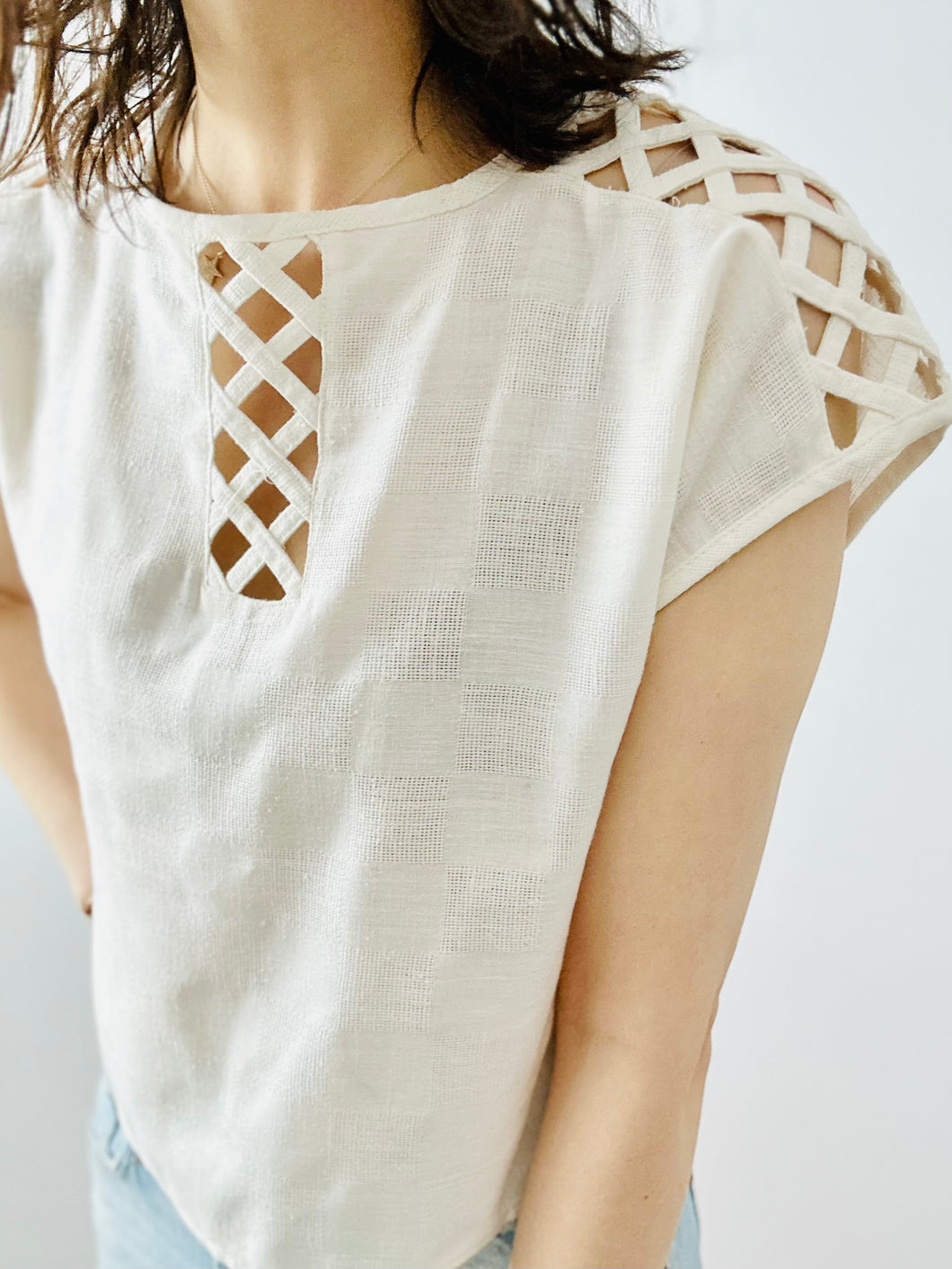 Vintage white cotton top