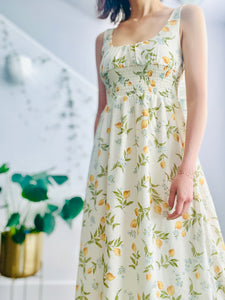 Lemon print floral dress