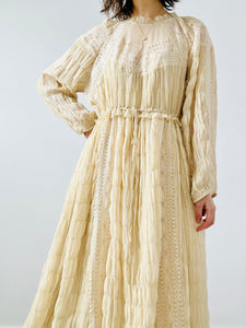 Vintage style ruched lace dress