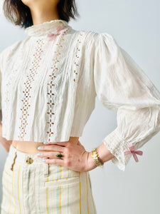 Antique Edwardian Eyelet Lace Top