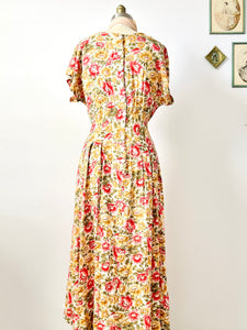Vintage daisy floral print dress