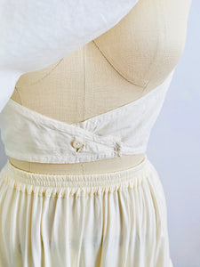 1910s Edwardian White Crochet Lace Camisole Crop Top