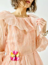 Load image into Gallery viewer, Vintage pink 1950s sheer organza dress
