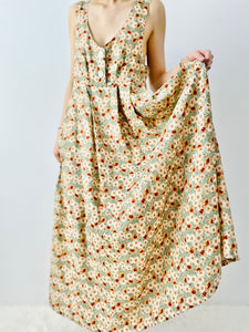 Vintage daisy floral overall dress