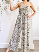 Load image into Gallery viewer, Daisy print wide leg jumpsuit
