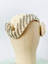 Load image into Gallery viewer, Vintage 1950s &quot;G Howard Hodge&quot; beaded rhinestone fascinator
