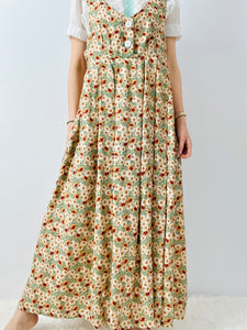 Vintage daisy floral overall dress