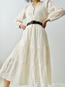 Vintage white eyelet maxi dress